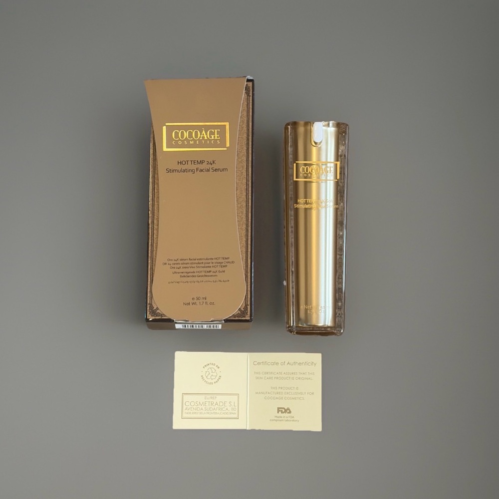 Cocoàge Cosmetics Hot Temp 24K Stimulating Facial Serum – 1.7 fl. oz / 50 mL